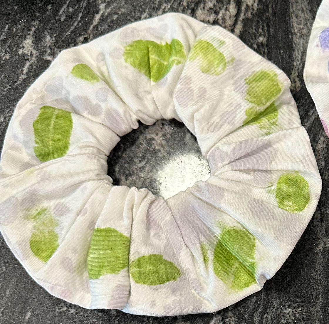 Raindrops on Leaves Scrunchie