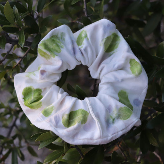 Raindrops on Leaves Scrunchie