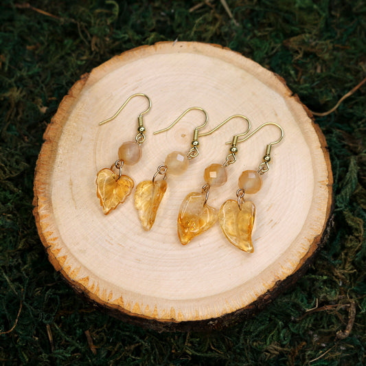 Autumn Citrine & Light Carnelian Earrings