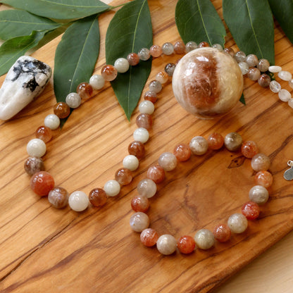 Magical Moonstone Sunstone Graduated Necklace