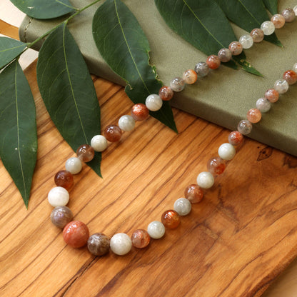 Magical Moonstone Sunstone Graduated Necklace