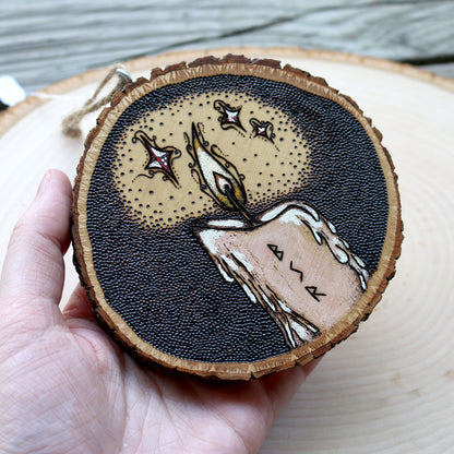 Mystical Candle Rune Woodburn